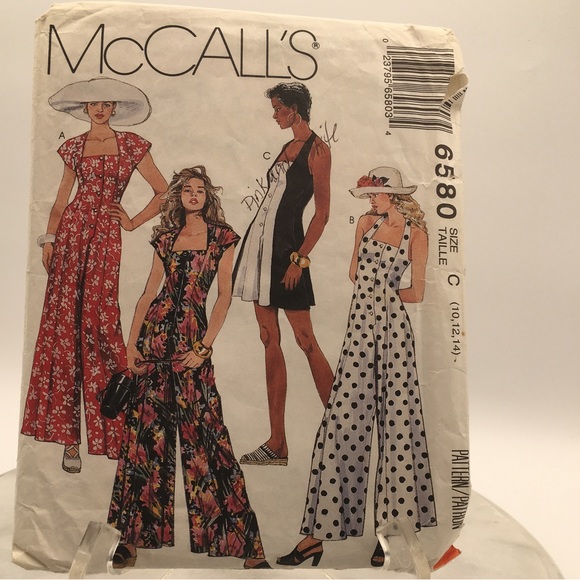 Vintage McCALL’S PATTERNS #6580 Jumpsuit & Romper - Picture 1 of 2